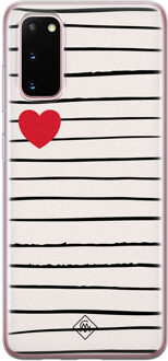 Casimoda Samsung Galaxy S20 siliconen hoesje - Heart queen Roze