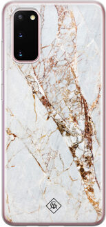 Casimoda Samsung Galaxy S20 siliconen hoesje - Marmer goud Bruin/beige, Mint