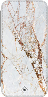 Casimoda Samsung Galaxy S21 FE flipcase - Marmer goud Goudkleurig