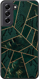 Casimoda Samsung Galaxy S21 FE hoesje - Abstract groen