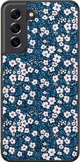 Casimoda Samsung Galaxy S21 FE hoesje - Bloemen blauw