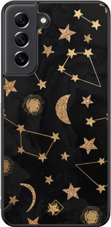 Casimoda Samsung Galaxy S21 FE hoesje - Counting the stars Zwart, Goudkleurig