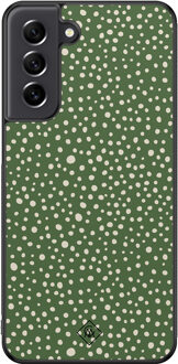 Casimoda Samsung Galaxy S21 FE hoesje - Green dots Groen