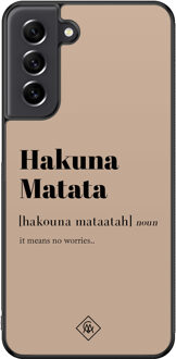 Casimoda Samsung Galaxy S21 FE hoesje - Hakuna matata Bruin/beige