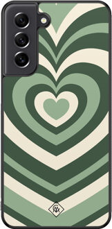 Casimoda Samsung Galaxy S21 FE hoesje - Hart swirl groen