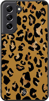 Casimoda Samsung Galaxy S21 FE hoesje - Jungle wildcat Geel