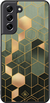 Casimoda Samsung Galaxy S21 FE hoesje - Kubus groen