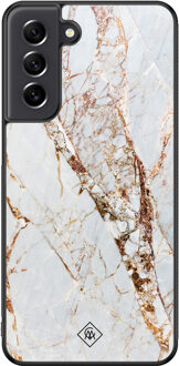 Casimoda Samsung Galaxy S21 FE hoesje - Marmer goud Goudkleurig