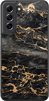 Casimoda Samsung Galaxy S21 FE hoesje - Marmer grijs brons Grijs/zilverkleurig