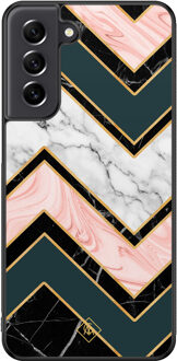 Casimoda Samsung Galaxy S21 FE hoesje - Marmer triangles Multi