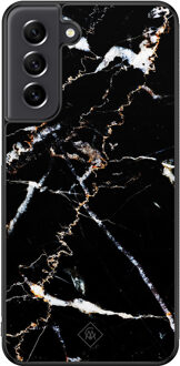 Casimoda Samsung Galaxy S21 FE hoesje - Marmer zwart