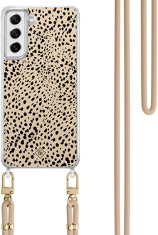 Casimoda Samsung Galaxy S21 FE hoesje met beige koord - Spot on Bruin/beige