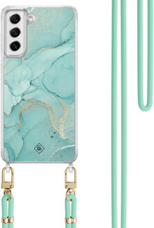 Casimoda Samsung Galaxy S21 FE hoesje met mint koord - Touch of mint