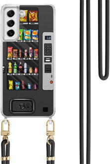Casimoda Samsung Galaxy S21 FE hoesje met zwart koord - Snoepautomaat Zwart, Multi