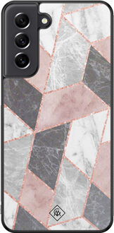 Casimoda Samsung Galaxy S21 FE hoesje - Stone grid Roze