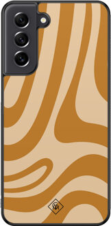 Casimoda Samsung Galaxy S21 FE hoesje - Swirl geel