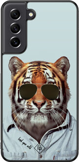 Casimoda Samsung Galaxy S21 FE hoesje - Tijger wild Blauw
