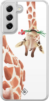Casimoda Samsung Galaxy S21 FE hybride hoesje - Giraffe Bruin/beige