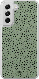 Casimoda Samsung Galaxy S21 FE hybride hoesje - Green confetti Mint