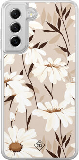 Casimoda Samsung Galaxy S21 FE hybride hoesje - In bloom Bruin/beige