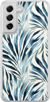 Casimoda Samsung Galaxy S21 FE hybride hoesje - Japandi waves Blauw