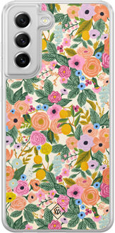 Casimoda Samsung Galaxy S21 FE hybride hoesje - Pink gardens Roze