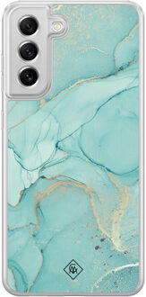 Casimoda Samsung Galaxy S21 FE hybride hoesje - Touch of mint