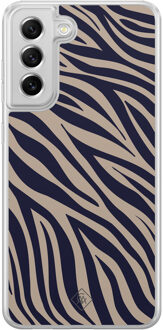 Casimoda Samsung Galaxy S21 FE hybride hoesje - Wavy twist Blauw