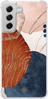 Casimoda Samsung Galaxy S21 FE shockproof hoesje - Abstract terracotta Multi