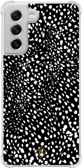 Casimoda Samsung Galaxy S21 FE shockproof hoesje - Black dots Zwart