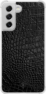 Casimoda Samsung Galaxy S21 FE shockproof hoesje - Croco zwart