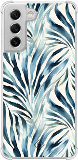 Casimoda Samsung Galaxy S21 FE shockproof hoesje - Japandi waves Blauw