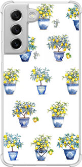 Casimoda Samsung Galaxy S21 FE shockproof hoesje - Lemon trees Wit