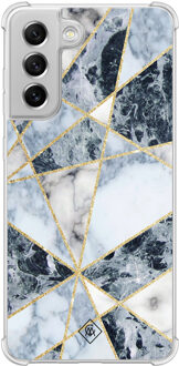 Casimoda Samsung Galaxy S21 FE shockproof hoesje - Marmer blauw