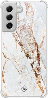 Casimoda Samsung Galaxy S21 FE shockproof hoesje - Marmer goud Goudkleurig