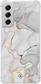 Casimoda Samsung Galaxy S21 FE shockproof hoesje - Marmer grijs Grijs/zilverkleurig