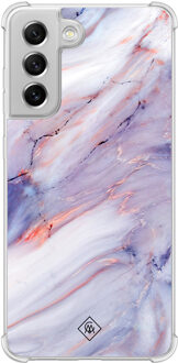Casimoda Samsung Galaxy S21 FE shockproof hoesje - Marmer paars