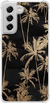 Casimoda Samsung Galaxy S21 FE shockproof hoesje - Palmbomen Goudkleurig