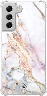 Casimoda Samsung Galaxy S21 FE shockproof hoesje - Parelmoer marmer Multi