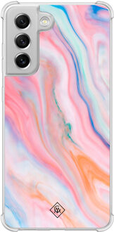 Casimoda Samsung Galaxy S21 FE shockproof hoesje - Pink glam Roze