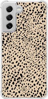 Casimoda Samsung Galaxy S21 FE shockproof hoesje - Spot on Bruin/beige