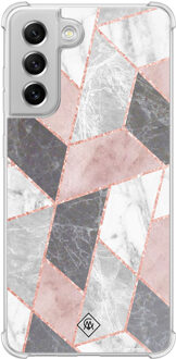 Casimoda Samsung Galaxy S21 FE shockproof hoesje - Stone grid Roze