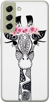 Casimoda Samsung Galaxy S21 FE siliconen hoesje - Giraffe Wit
