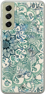 Casimoda Samsung Galaxy S21 FE siliconen hoesje - Mandala blauw
