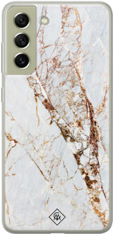 Casimoda Samsung Galaxy S21 FE siliconen hoesje - Marmer goud Geel