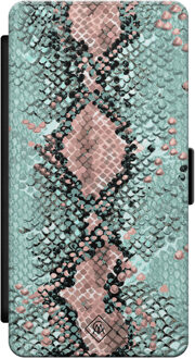 Casimoda Samsung Galaxy S21 flipcase - Baby snake Blauw, Mint