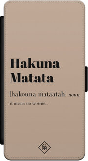 Casimoda Samsung Galaxy S21 flipcase - Hakuna Matata Bruin/beige
