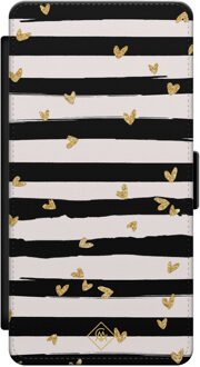 Casimoda Samsung Galaxy S21 flipcase - Hart streepjes Zwart