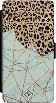 Casimoda Samsung Galaxy S21 flipcase - Luipaard marmer mint Multi