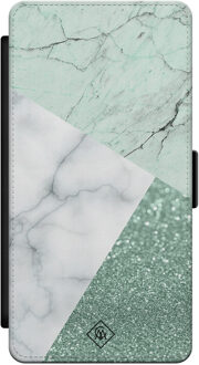 Casimoda Samsung Galaxy S21 flipcase - Minty marmer collage